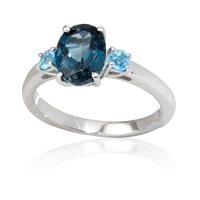 2.3ct London Blue & Swiss Blue Topaz Ring Sterling Silver