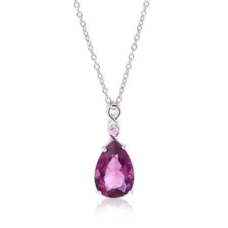 7.2ct Pink Fluorite & Pink Sapphire Pendant 50cm Sterling Silver
