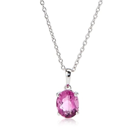 3.2ct Pink Fluorite Pendant 50cm Sterling Silver