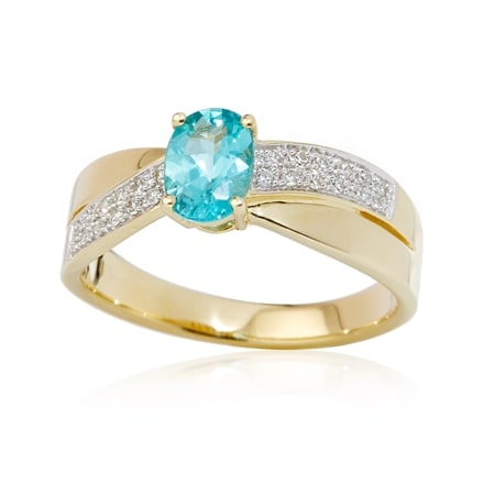 0.65ct Madagascan Apatite & 0.10ct Dia. Ring 9ct YG