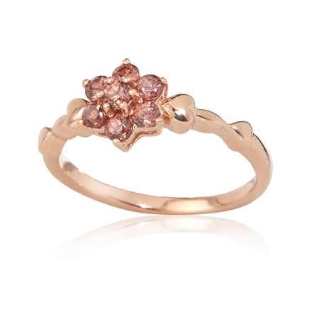 0.50ct Tanzanian Rose Zircon Floral Ring 9ct Rose Gold