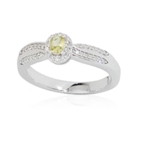 0.13ct Jepara Pallavine & 0.13ct Dia. Halo Ring 9ct White Gold