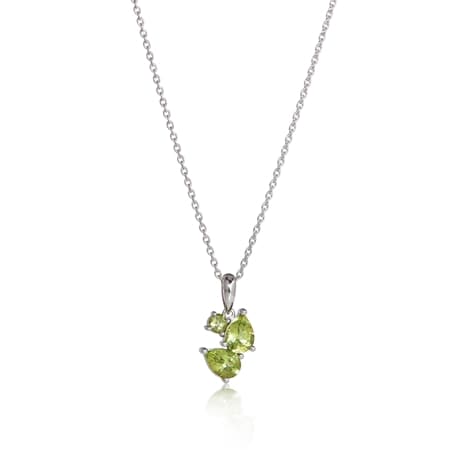 2.2ct Peridot 3-Stone Pendant 50cm Sterling Silver