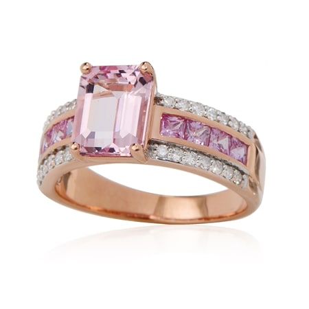 2.70ct Premium Zambian Morganite, Gems & Dia. Ring 9ct RG