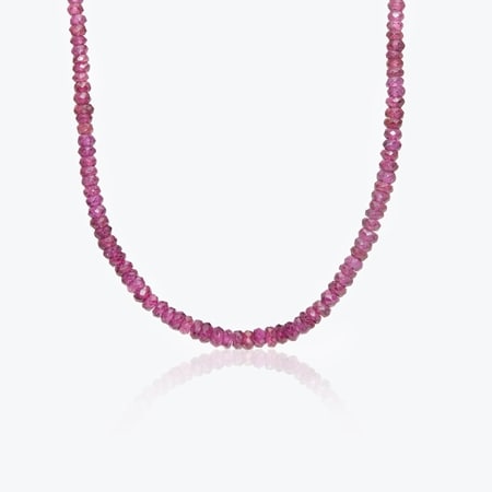 70.4ct Garnet Beaded Necklace 50cm Sterling Silver