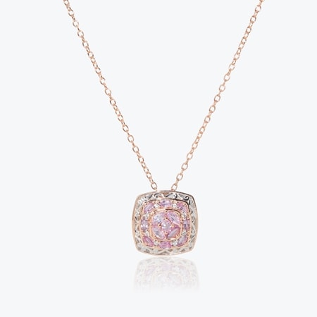 Gems en Vogue Pink Sapphire Pendant 50cm Palladium Silver