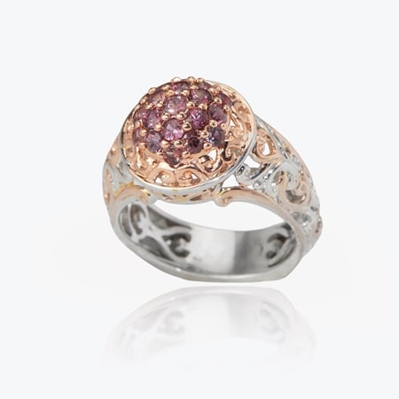 Gems en Vogue Plum Sapphire Ring Palladium Silver