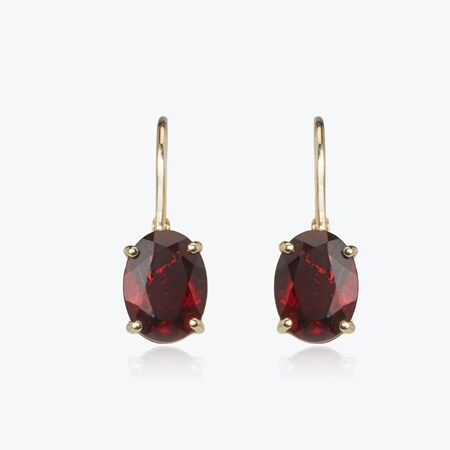 1.80ct Gemstone Oval Drop Leverback Earrings 9ct Yellow Gold