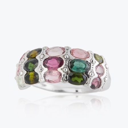Pallanova Silver 2.3ct Multi Tourmaline Ring