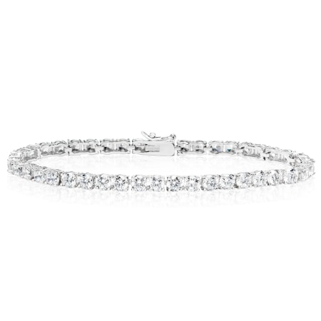 Diamonesque 11.0ct tw Sterling Silver Tennis Bracelet 19cm