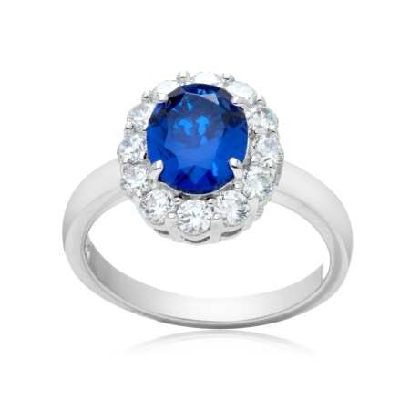 Charles Winston Diamonesque 2.60ct tw Sim. Sapphire & Sim. Diamond Ring SS