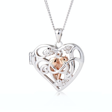 Clogau 9ct Rose Gold & Sterling Silver Tree of Life Fairy Locket 55cm