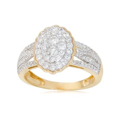 0.75ct Diamond Cluster 9ct Yellow Gold Ring