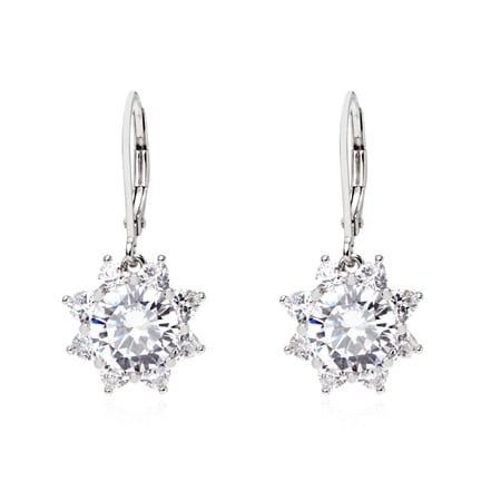 Diamonesque 5.60ct tw Star Halo Sterling Silver Earrings