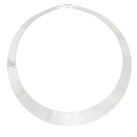 Sterling Silver Italian Cleopatra Necklace 43cm