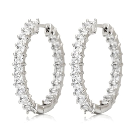 DSQ by Charlie Lapson 2.10ct tw Sterling Silver Hoop Earrings
