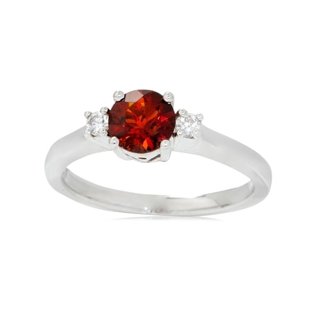 0.74ct Fire Citrine & Zircon Ring Sterling Silver