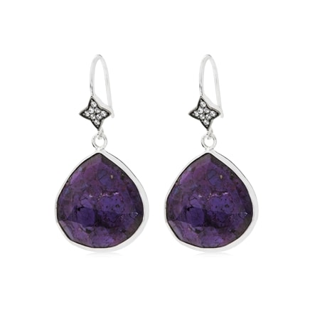 Hilary Joy Couture 22.7ct Gemstone Drop Earrings Sterling Silver