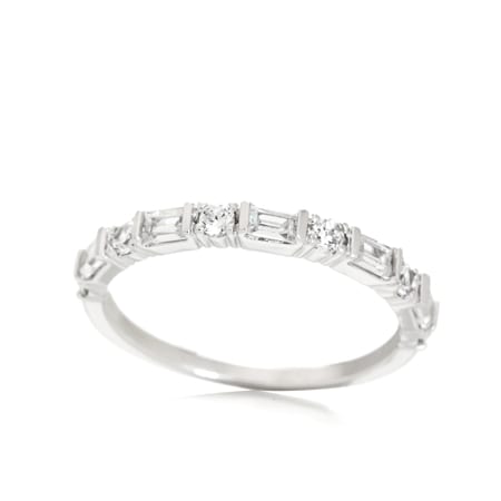 TVSN - Diamonesque by Charlie Lapson 0.58ct Sterling Silver Stacking Ring