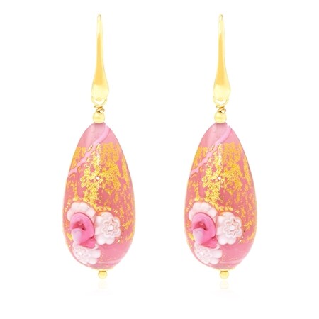 Il Murano di Francesca Ophelia Milky Drop Earrings 18ct GP SS