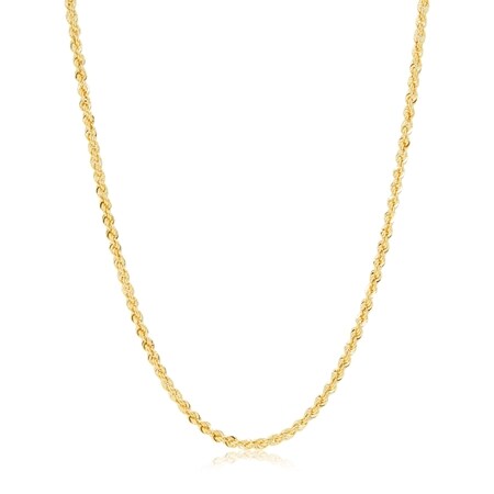 9ct Yellow Gold Italian Rope Chain Necklace 50cm