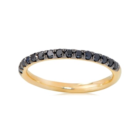 0.33ct Black Diamond Stacking Ring 9ct Yellow Gold