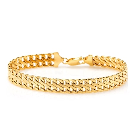 9ct Yellow Gold Italian Tuscan Link Bracelet 19cm