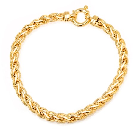 9ct Yellow Gold Italian Spiga Twist Bracelet 19cm