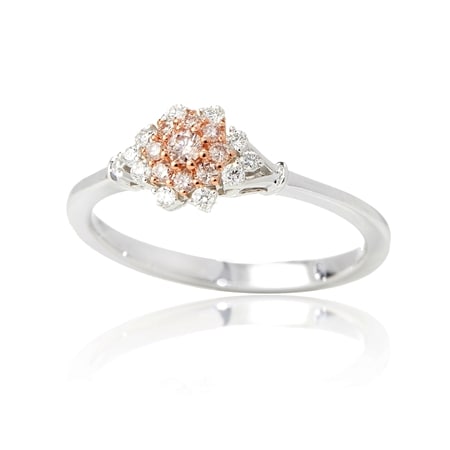 0.25ct Natural Pink & White Diamond 9ct White Gold