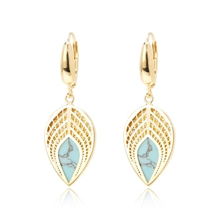 Splendido 14ct Yellow Gold Ricami Foglia Earrings
