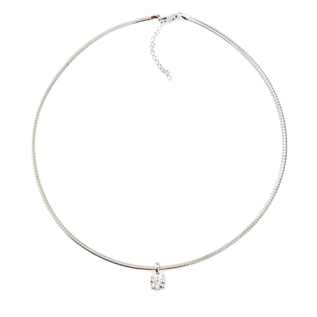 Diamonesque 2.15ct tw Sterling Silver Omega N'Lace Pendant 45+5cm