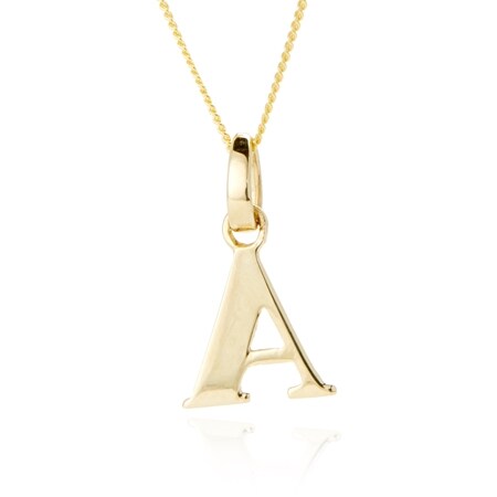 9ct Yellow Gold Italian Initial Pendant 45cm