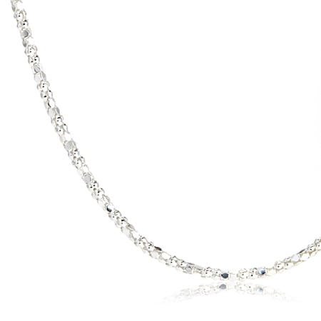Italian Silver Mini 3D Mirror Popcorn Necklace 51cm