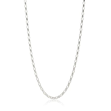 Sterling Silver Italian Oval Belcher Necklace 45cm