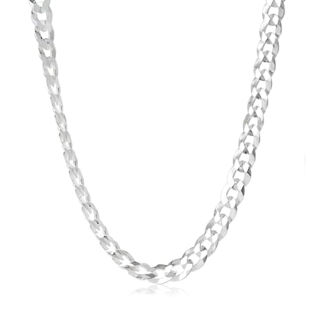 Sterling Silver Italian Solid Curb Necklace 60cm