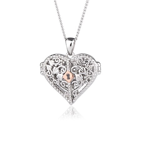 Clogau Kensington Hinged Locket 9ct RG & SS 40.5-45.5cm
