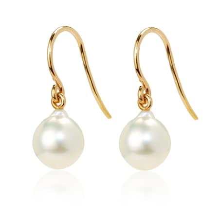 Matahina 8-9mm Japanese Akoya Baroque Pearls Earrings 9ct Gold