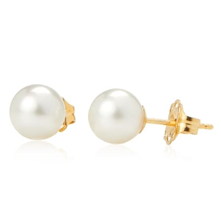 Matahina 7-8mm South Sea Pearls Stud Earrings 18ct Gold