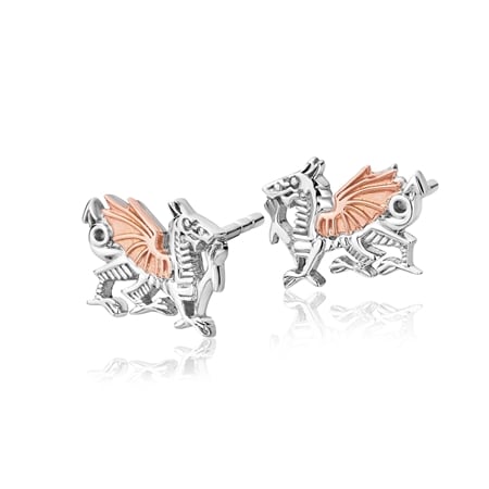 Clogau Welsh Dragon Stud Earrings 9ct Rose Gold