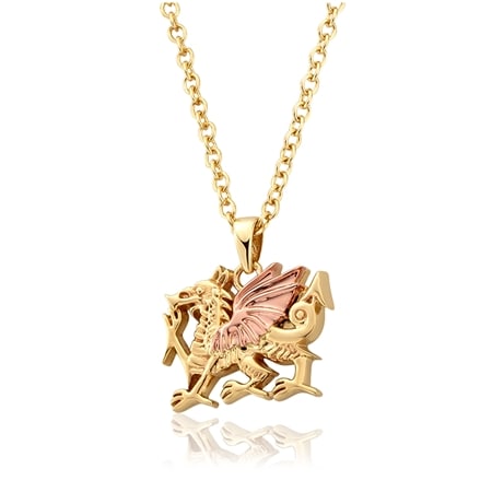Clogau 9ct Gold Welsh Dragon Pendant 55cm