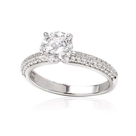 TVSN Diamonesque by Charlie Lapson 4.02ct tw SS Trilogy Ring Set