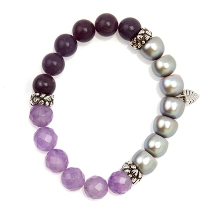 Stephen Dweck Pearl, Amethyst & Lavender Jade Bracelet Sterling Silver