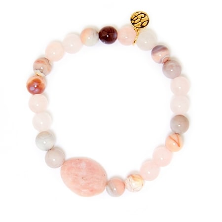 Hilary Joy Exotic Gemstone Stretch Bracelet SS YGP