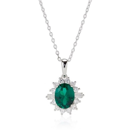 Diamonesque by Charlie Lapson Simulated Gemstone Pendant 50cm SS
