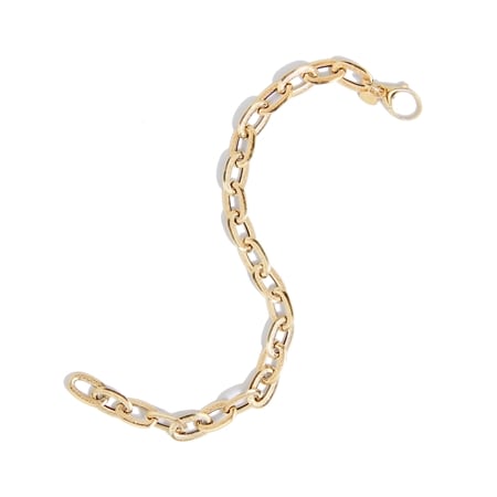 TVSN Splendido 14ct Yellow Gold Diamond Cut Oval Rolo Bracelet 19cm