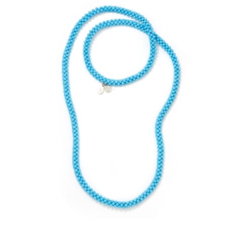 Hilary Joy Couture Choice of Gemstone Beaded Necklace Sterling Silver 75cm
