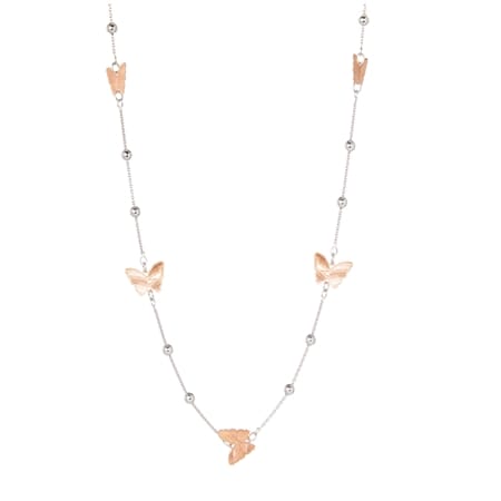 Sterling Silver Italian Butterfly Necklace 55cm