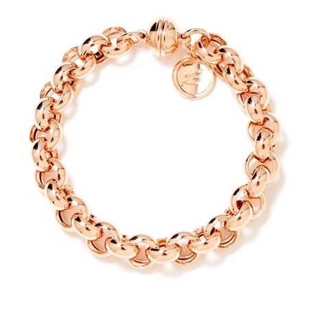 Bronzallure Magnetic Rolo Bracelet 18ct RGP 19cm