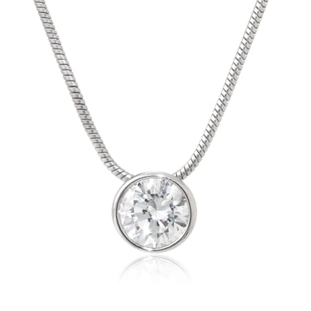 Diamonesque Luxe 1ct tw Drop Pendant w/ Chain Sterling Silver