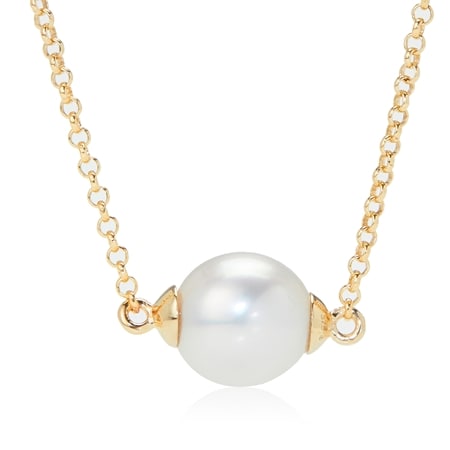 Matahina 10-11mm White South Sea Pearl Necklace 9ct Gold 45-48cm
